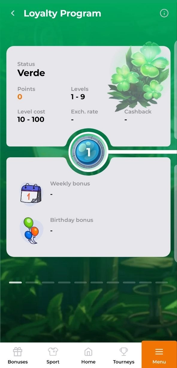 Verde Casino App Loyalty program